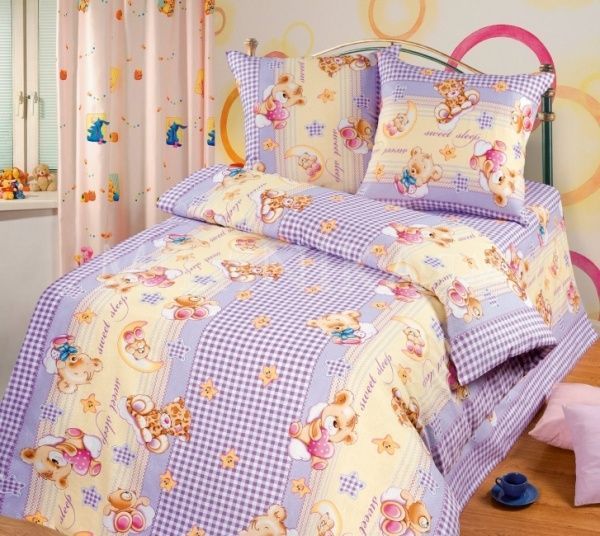 Постельное белье бязь наб, детский рис.1,5 сп., Сладкий сон, "Миланика"