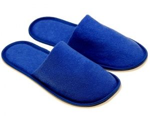 Тапочки махровые синии, закрыт. мыс, подошва ЭВА 4,5 мм. мод. М-107