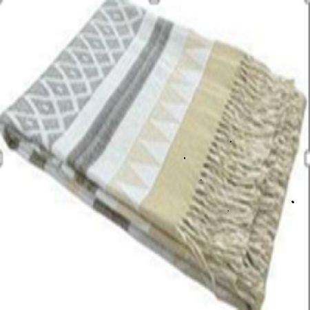 Плед "Орнамент", 150х200, 5%каш,40%суп. тонк.шерсть,35%пан,20%п/э, бел-беж-кор, ПК "VLADI"