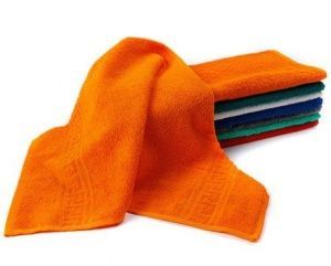Полотенце махровое 30х50, цв. апельсиновый, 380гр/м2,  Узбекистан