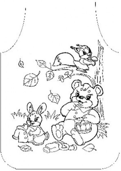 Фартук-раскраска 40*60,"Мишка",тк Оксфорд,ТГ