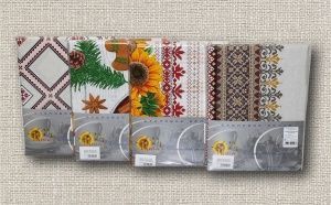 Скатерть 150х220 сувенирка, рогожка набивная ,100% хлопок,пл 170 г/м2,Домовита
