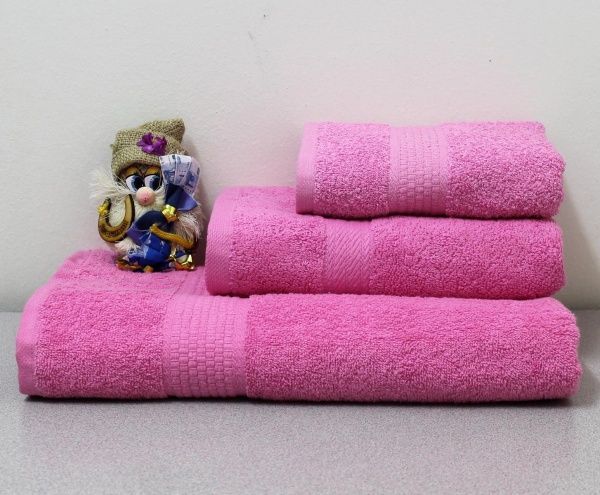 Полотенце махровое 50х90 ярко-розовый 450 гр. Узбекистан