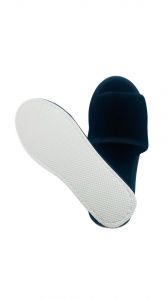 Тапочки велюровые чёрные, открыт. мыс, подошва ЭВА 4,5 мм. мод.В-110