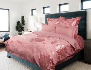 Постельное белье сатин жаккард однотонный 2,0 сп., Розетта "ГолдТекс"